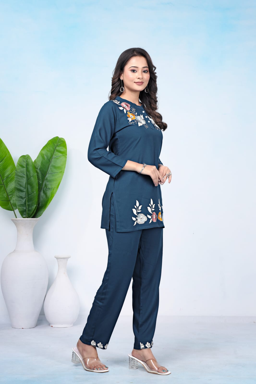 Morpich  Floral Embroidered Co-Ord Set