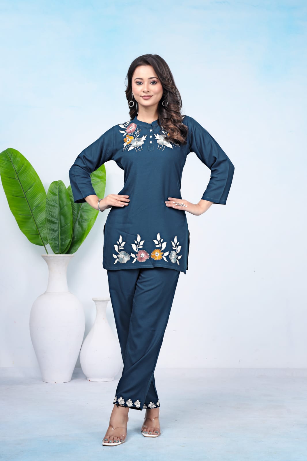 Morpich  Floral Embroidered Co-Ord Set