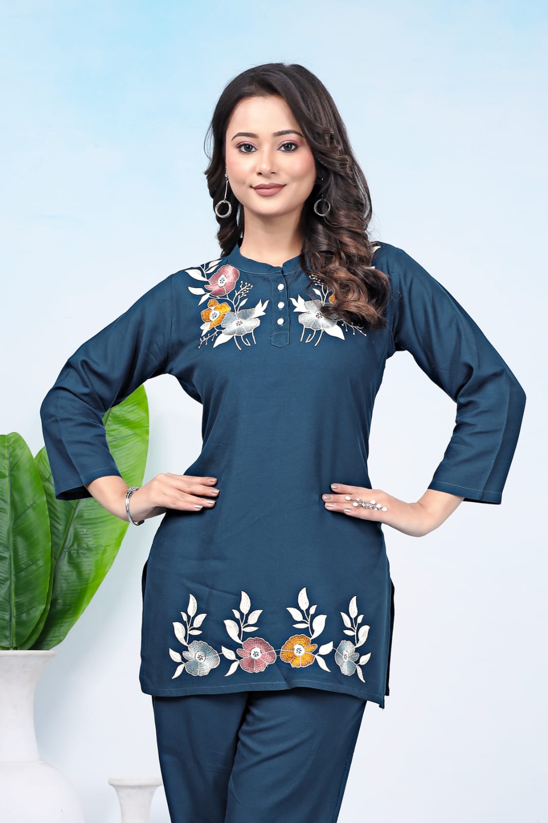 Morpich  Floral Embroidered Co-Ord Set